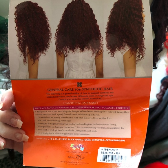 NWT synthetic curly Janet wig “Lilac” color 99J - Picture 6 of 9